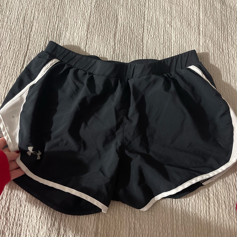 Under Armour Women's Black and White Athletic Shorts